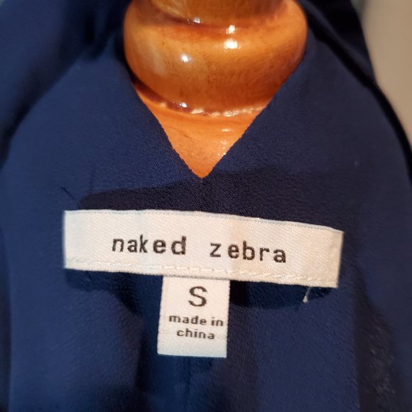 Naked Zebra Blue Ruffle Tank - Picture 3 of 3